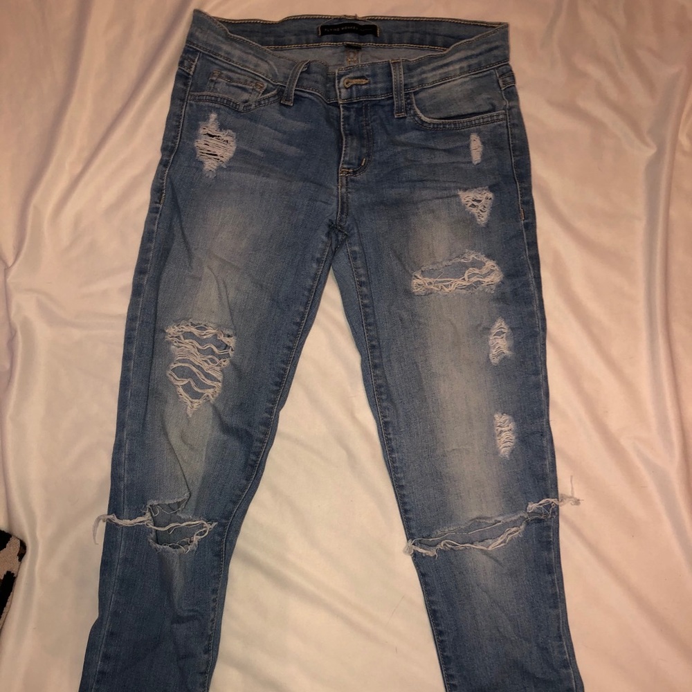 Flying monkey light wash ripped jeans